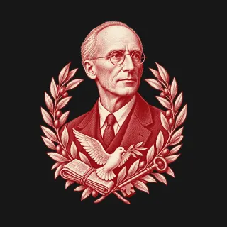 A. J. Muste two-color engraved artwork