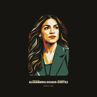 Alexandria Ocasio-Cortez, cut paper modern artwork