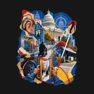 Americans with Disabilities Act three-color mixed-media artwork