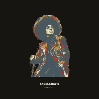 Angela Davis, mixed media artwork