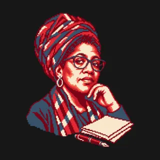 Audre Lorde four-color pixel-art artwork