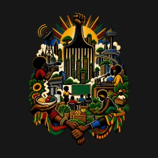 Black Power four-color pixel-art artwork