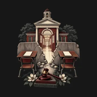 Brown v. Board of Education two-color engraved artwork