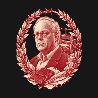 Chris Hedges two-color engraved artwork
