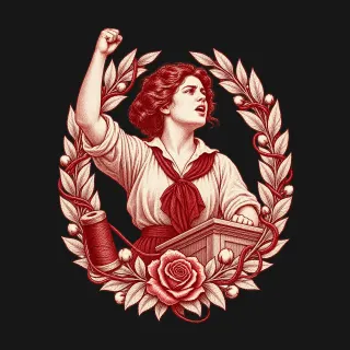 Elizabeth Gurley Flynn two-color engraved artwork