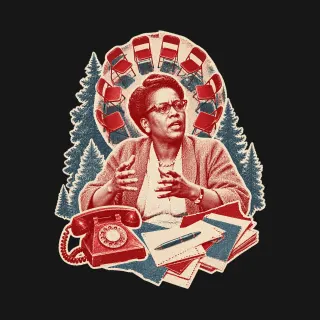 Ella Baker three-color mixed-media artwork