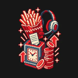 Fight for $15 four-color pixel-art artwork