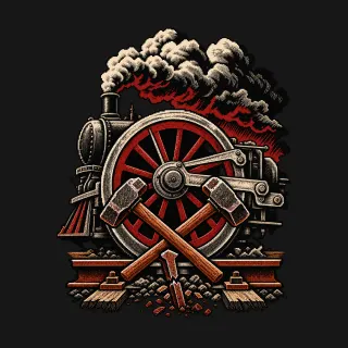 Great Railroad Strike of 1877 four-color pixel-art artwork