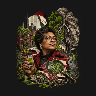 Hazel M. Johnson two-color engraved artwork