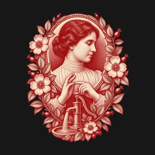 Helen Keller two-color engraved artwork