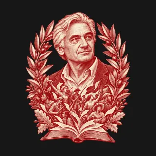 Howard Zinn two-color engraved artwork