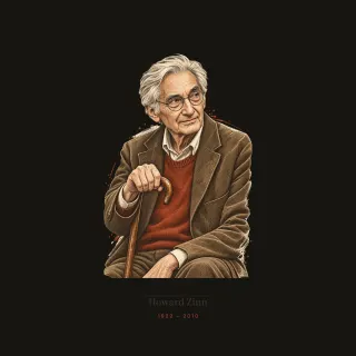 Howard Zinn, light academia artwork