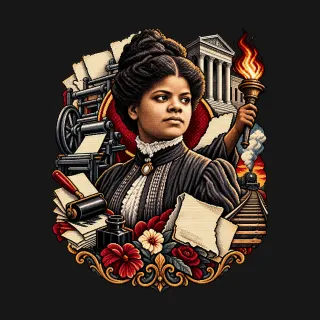 Ida B. Wells four-color pixel-art artwork