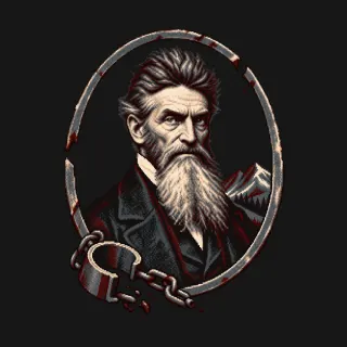 John Brown four-color pixel-art artwork