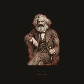 Karl Marx, conceptual sketch artwork