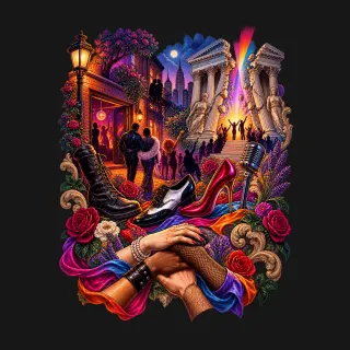 LGBTQ Liberation two-color engraved artwork