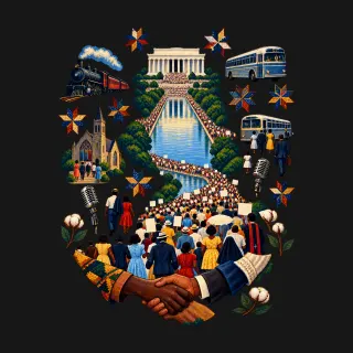 March on Washington four-color pixel-art artwork