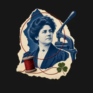 Mary Kenney O'Sullivan three-color mixed-media artwork