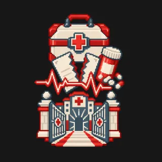 Medicare for All four-color pixel-art artwork
