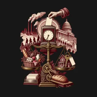 Minimum Wage two-color engraved artwork