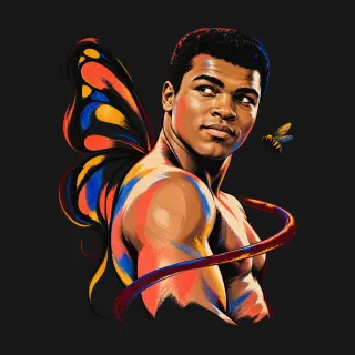 Muhammad Ali two-color engraved artwork
