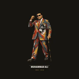 Muhammad Ali, mixed media artwork