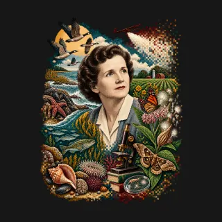 Rachel Carson four-color pixel-art artwork