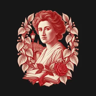 Rosa Luxemburg two-color engraved artwork