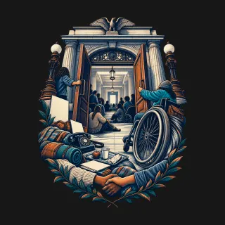 Section 504 Sit-In two-color engraved artwork