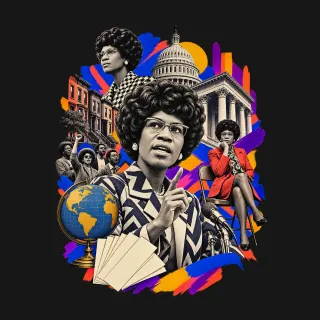 Shirley Chisholm two-color engraved artwork
