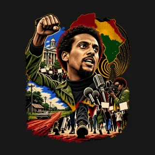 Stokely Carmichael four-color pixel-art artwork