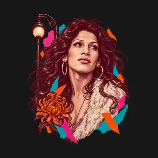 Sylvia Rivera two-color engraved artwork