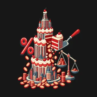 Tax the rich four-color pixel-art artwork