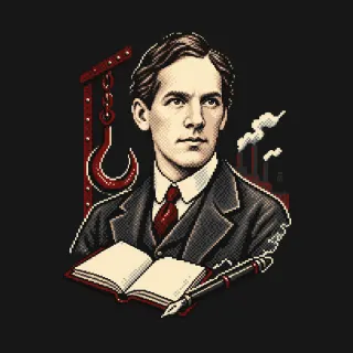 Upton Sinclair four-color pixel-art artwork