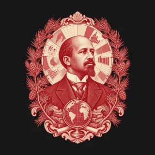 W. E. B. Du Bois two-color engraved artwork