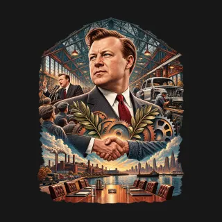 Walter Reuther two-color engraved artwork